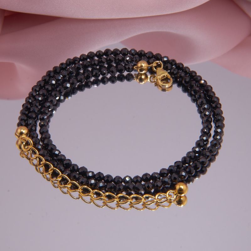 Facettierte Spinellkette schwarz